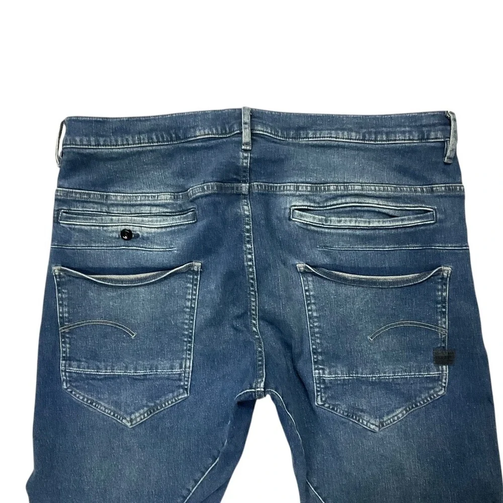 G-Star Raw‎ D-Staq 3D Slim Jeans Mens 32 Medium Wash Blue Tapered Denim D05385